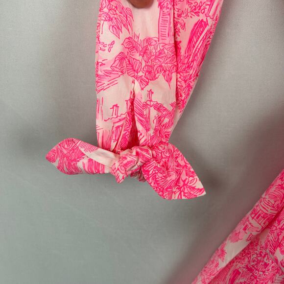 Lilly Pulitzer Amrita 3/4 Sleeve Dress Belted Pink/White 015910 Women's Size 4 - Picture 6 of 13
